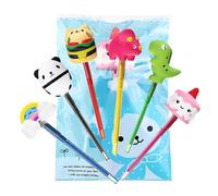 () Squishy Pen Cap Panda Dinosaur Unicorn Cake Animal Slow Rising Jumbo With Pen Stress Relief Toys Student School Supplies Office Gift