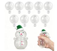Squishy Skins Set, 9-Piece 6 cm Round Shells and 9 cm Snowman-Shaped Shell | Ten empty forms: nine clear 6 cm round shells and one larger 9 cm snowman-shaped shell
