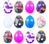 Squishy Stress Balls Bead Filled Plastic Egg Medley By Its Delish 12 Count Bulk Pack For Party Favors Holiday Baskets And Event Displays(As shown)