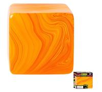 Squishy Stress Cube, Giant Ice Cube Sensory Ball - Slow-Rise Stress Relief Cube for Office & Home Use, Portable Squeeze Ball for Anxiety Relief & Focus, Durable TPR Material (Orange)