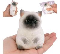 Squishy Toy, Big Taba Cat Stress Relief Gift, Super Soft & Cute Siamese Cat Design, Funny Fidget Toy for Adults & Kids (S)