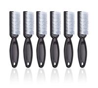 SQULIGT 6Pcs Handle Grip Nail Brush, Hand Fingernail Cleaner Brush Manicure Tools Scrub Cleaning Brushes for Toes and Nails (Black)