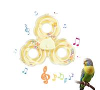 SQUSIMEI Bird Spinning Toys Inside The Birdcage Parrot Toys for Medium Small Birds Emitting Sounds Interactive Parrot Toy Accessories Reduces Anxiety Budgies Lovebirds Cockatiels Parakeets (Yellow)