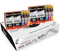 Squuido 10 ink cartridges 934XL 935XL compatible with HP OfficeJet Pro 6830 6230 6220 6825 6835 OfficeJet 6820 6815 6812 | High Capacity 1000/825 pages