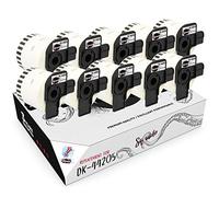 Squuido 10 rolls DK-44205 DK44205 Continuous Removable Labels compatible with Brother P-Touch QL-500 QL-550 QL-560 QL-570 QL-580 QL-700 QL-710W QL-800 QL-810W QL-820NWB QL-1100 1110NWB | 62mm x 30.48m