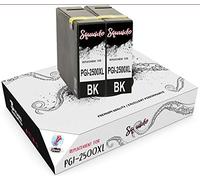 Squuido 2 black ink cartridges PGI-2500 XL PGI-2500XL compatible with Canon MAXIFY MB5350 iB4050 MB5050 MB5150 MB5450 iB4150 MB5455 MB5155 | High Capacity 2500 pages