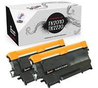 Squuido 2 toner cartridges TN-2220 TN-2010 compatible with Brother HL-2130 HL-2132 HL-2135 HL-2220 HL-2230 HL-2240 2240D 2250DN 2270DW DCP-7055 7055W 7060D 7070DW MFC-7460DN | High Yield 2600 pages