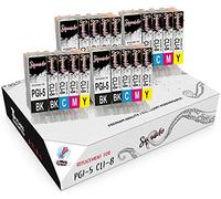 Squuido 20 ink cartridges PGI-5 CLI-8 compatible with Canon Pixma iX4000 iX5000 iP3300 iP3500 MP510 MP520 MX700 | High Capacity