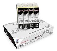 Squuido 4 black ink cartridges LC1000 LC985 compatible with Brother MFC-6490CW DCP-J315W DCP-195C DCP-375CW MFC-J615W MFC-5890CN DCP-J140W MFC-490CW DCP-6690CW MFC-J265W DCP-585CW | High Capacity