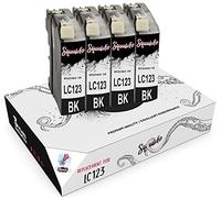 Squuido 4 black ink cartridges LC123 LC123XL compatible with Brother DCP-J4110DW MFC-J4410DW MFC-J4510DW MFC-J4610DW MFC-J470DW MFC-J4710DW MFC-J6520DW MFC-J650DW MFC-J6920DW J870DW | High Capacity