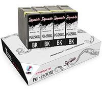 Squuido 4 black ink cartridges PGI-2500 XL PGI-2500XL compatible with Canon MAXIFY MB5350 iB4050 MB5050 MB5150 MB5450 iB4150 MB5455 MB5155 | High Capacity 2500 pages