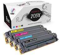 Squuido 4 toner cartridges 203X compatible with HP Color LaserJet Pro MFP M281fdw M254dw M254nw MFP M280nw MFP M281fdn | High Yield 3200/2500 pages