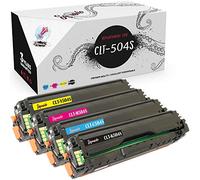 Squuido 4 toner cartridges CLT-P504C CLT-504S compatible with Samsung Xpress SL-C1810W SL-C1860FW CLX-4195FN CLX-4195N CLX-4195FW CLP-415N CLP-415NW | High Yield 2500/1800 pages