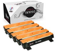 Squuido 5 toner cartridges TN1050 TN 1050 compatible with Brother MFC-1810 MFC-1910W HL-1110 HL-1112 DCP-1510 DCP-1512 DCP-1610W DCP-1612W HL-1210W HL-1212W | High Yield 1000 pages