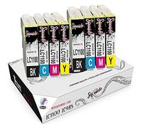 Squuido 8 ink cartridges LC1000 LC985 compatible with Brother MFC-6490CW DCP-J315W DCP-195C DCP-375CW MFC-J615W MFC-5890CN DCP-J140W MFC-490CW DCP-6690CW MFC-J265W DCP-585CW DCP-145C | High Capacity