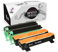 Squuido drum kit DR-1050 | 2 toner cartridges TN-1050 compatible with Brother DCP-1510 DCP-1512 DCP-1610W DCP-1612W HL-1110 HL-1112 HL-1210W HL-1212W MFC-1810 MFC-1910W | High Yield 10000/1000 pages