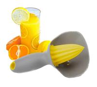 Squzies Lemon Juicer Reamer - Manual Citrus Squeezer with Wide Pip Catcher & Non-Slip Handle | Handheld Lemon Lime Press for Kitchen & Bar | Easy to Clean, BPA-Free, Grey