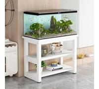 SQUZO Fish Tank Stand for 20-100 Gallon Aquariums - Heavy Duty Steel Frame, Anti-Tip Safety Design w/Non-Slip Pads, Storage Cabinet with Shelf for Home, Office, Living Room(White,80 * 40 * 70cm)