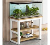 SQUZO Fish Tank Stand for 20-100 Gallon Aquariums - Heavy Duty Steel Frame, Anti-Tip Safety Design w/Non-Slip Pads, Storage Cabinet with Shelf for Home, Office, Living Room(Yellow,120 * 50 * 70cm)