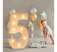 SQWHIIY 120cm/4FT Wedding Decor Marquee Light Up Letters Mosaic Light Up Numbers 0-9 For Birthday Party Backdrop Decor Large Marquee Letters DIY Party Decorations (Color : Number 5)