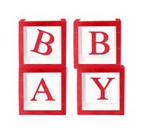 SQWHIIY Balloon Boxes Letters Number Baby Shower Card Box Birthday Decorations For Anniversary Gender Reveal with 40 Balloons (Color : Red, Size : BABY set)