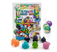 SqwishLand Ultimate Mixed Bag 25ct - Collectable Mini Squishy Toys with 25 Mystery Animal Squishies Capsules, Desk Toys & Toppers for Pencil Erasers, Ideal Fidget Party Favors for Kids & Student Gifts