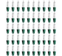 SQXBK 100Pcs Christmas Replacement Mini Light Bulb Incandescent Bulb Christmas LED Replacement Bulb Wide Angle LED Christmas Bulb Outdoor String Light Replacement Bulb, 2.5V0.17A Transparent