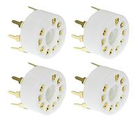 SQXBK 4PCS B9A Ceramic 9 Pin Gold PCB Tube Socket for 12AX7/ECC83/6922/6n11