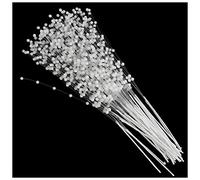 SQXBK 50PCS 4mm White Pearl Garland Beading on Wire Stems Beads Wreath Wedding Pearl Bridal Bouquet Party Decor Beaded Strand DIY Garland Bridal Wedding Pearl Bouquet Home Party Decor Craft