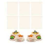 SQXBK 6PCS White Eco Friendly Organic Cotton Drawstring Mesh Bag 300mm Reusable Fruit and Vegetable Pouch
