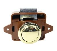 SQXBK Keyless Push Button Catch Door Knob Lock Push Button Catch Lock for RV Caravan Cabinet Boat Motor Home Cupboard, ,Brown Gold