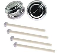 SQXBK Toilet Button 2PCS 48mm Dual Push Toilets Flush Button Toilet Tank Button with Thread Diameter Silver For Water Valve