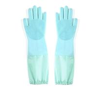 SQYDFDC 2 pairs of silicone dishwashing and pet gloves with high density teeth heat resistant gloves, enhanced five fingers designed for bathing, cleaning dishes, cars, dogs and cats