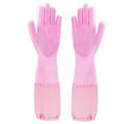 SQYDFDC 2 pairs of silicone dishwashing and pet gloves with high density teeth heat resistant gloves, enhanced five fingers designed for bathing, cleaning dishes, cars, dogs and cats