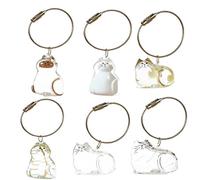 SQYDFDC 2pcs transparent cat hair memorial bottle, cute key chain, bag hanging decoration NO.1 and NO.4 2pcs