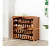 SQYHYTS 24" Bamboo Shoe Cabinet Shoes Rack With Flip-top Cabinet Doors 5-tiers Free-Standing Shoe Storage Shoes Organizer Shelf Entrance Footwear Cupboard For Hallway, Living Room,5 Tier,60×32cm