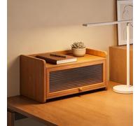 SQYHYTS 3-tier Kitchen Pantry Sideboard Bamboo Mini Countertop Cabinet with Flip-up Cabinet Doors 13.8/19.7in Multifunctional Shelves Organize For Bedrooms, Living Rooms, Dining Areas,2 Tiers,50cm