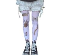 SQYZRZ 2026 New Womens Whimsy Twee Funky Tights Y2k Grunge Aesthetic Emo Goth Patterned Stockings Whimsical Clothes (B,One Size)
