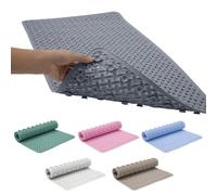 SR ESSENTIALS Bath Mat Non Slip Anti Mould - 36x70cm Bathtub Mat for Bathroom with Suction Cups and Drain Holes, Machine Washable Shower Mats for Inside Shower Ideal for Kids & Elderly (Grey)