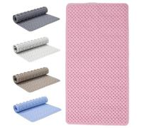 SR ESSENTIALS Bath Mat Non Slip Anti Mould - 36x70cm Bathtub Mat for Bathroom with Suction Cups and Drain Holes, Machine Washable Shower Mats for Inside Shower Ideal for Kids & Elderly (Pink)