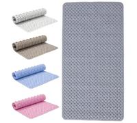 SR ESSENTIALS Bath Mat Non Slip Anti Mould - 36x70cm Bathtub Mat for Bathroom with Suction Cups and Drain Holes, Machine Washable Shower Mats for Inside Shower Ideal for Kids & Elderly (Grey)