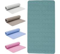 SR ESSENTIALS Bath Mat Non Slip Anti Mould - 36x70cm Bathtub Mat for Bathroom with Suction Cups and Drain Holes, Machine Washable Shower Mats for Inside Shower Ideal for Kids & Elderly (Green)