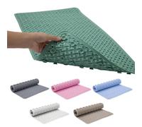 SR ESSENTIALS Bath Mat Non Slip Anti Mould - 36x70cm Shower Mat for Bathroom with Suction Cups and Drain Holes, Machine Washable Shower Mats for Inside Shower Ideal for Kids & Elderly (Green)