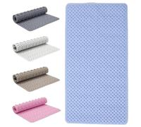 SR ESSENTIALS Bath Mat Non Slip Anti Mould - 36x70cm Shower Mat for Bathroom with Suction Cups and Drain Holes, Machine Washable Shower Mats for Inside Shower Ideal for Kids & Elderly (Blue)