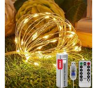 SR ESSENTIALS Fairy Lights, 100 LED 10M USB Plug-in String Lights with Remote, Indoor Outdoor + Free 2000mAh Power Bank for Bedroom, Wedding Decor, Party, Christmas, Tree Decoration (Warm White)