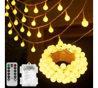 SR ESSENTIALS Globe Fairy Lights,10M/33ft 100 LED Fairy String Lights with Remote & Battery Powered, 8 Modes, Waterproof Outdoor Indoor Globe String Lights for Christmas, Home, Garden, Parties,