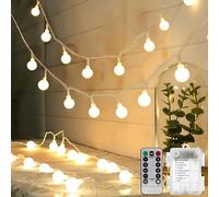 SR ESSENTIALS Globe Fairy Lights,10M/33ft 100 LED Globe String Lights with Remote & Battery Powered, 8 Modes, Waterproof Outdoor Indoor String Fairy Lights for Christmas, Home, Garden, Parties,