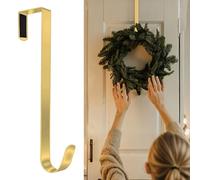 SR ESSENTIALS Pack of 1 Wreath Hanger for Front Door, 12" Wreath Door Hanger, Perfect for Halloween, Wedding & Christmas Decorations Over Door Hanger (Golden)