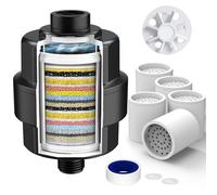 SR SUN RISE 20-Stage Shower Head Filter - Hard Water Filter with 5 Replaceable Cartridges, Removes Chlorine, Fluoride, Heavy Metals & Sediments