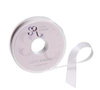 SR SUPER RIBBONS®™ Double Sided Satin Ribbons Gift Wrapping, Party Decoration, Wedding car, Christmas, Balloons, Hair, Cake, Presents, Wedding Bouquet (Off White 15mm x 20m)